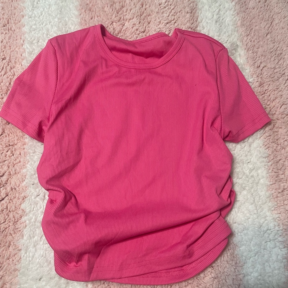 pink crop shirt